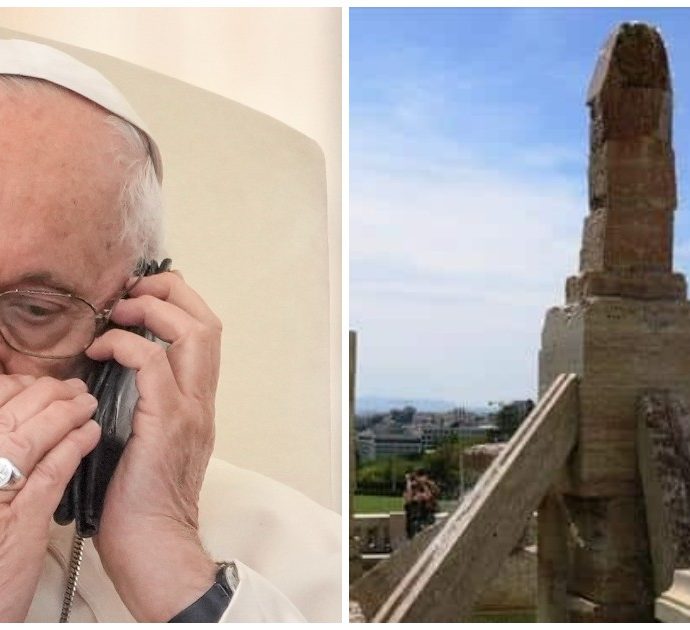 Arriva papa Francesco, l’obelisco fallico viene fatto sparire dalla piazza: “Potrebbe mettere in imbarazzo il Pontefice”