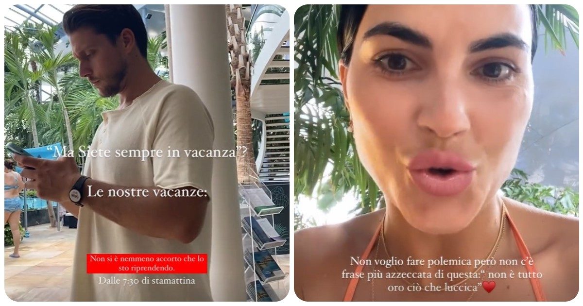 “È vero, siamo in un resort incredibile ma se fossero vacanze staremmo proprio male, sempre col cellurare in mano “: l’ex tronista-influencer di Uomini e Donne risponde alle critiche