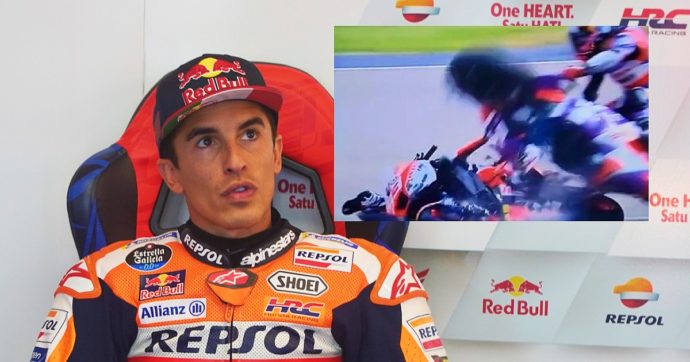 Ancora Marquez: travolge Zarco durante le prove al Sachsenring, moto in mille pezzi – Video