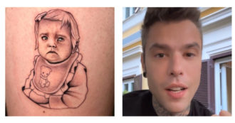 Copertina di Fedez si tatua la faccia della figlia Vittoria e gli haters lo criticano: “Denuncia il tatuatore”. Ma lui replica così: “L’ho voluto io così”