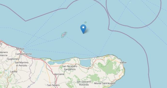Terremoto al largo delle Tremiti: scossa di magnitudo 4.2 avvertita in Puglia e Molise