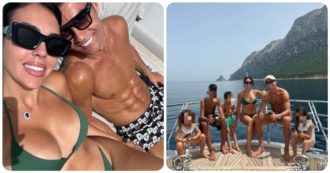 Copertina di Ronaldo e Georgina in vacanza in Sardegna con i figli, le foto sui social scatenano le polemiche del mondo arabo: “Nudo e oscenità”