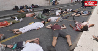 Copertina di Attivisti di Ultima Generazione sdraiati a terra “come morti” di fronte a San Pietro contro le condanne: “Intervenga il Papa”