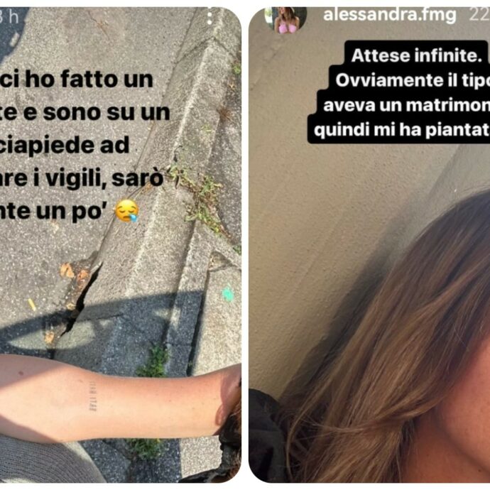 “Mi sono schiantata con uno sposo che andava al suo matrimonio, mi ha piantata lì ed è scappato. L’auto è distrutta”: il racconto di Alessandra Fumagalli