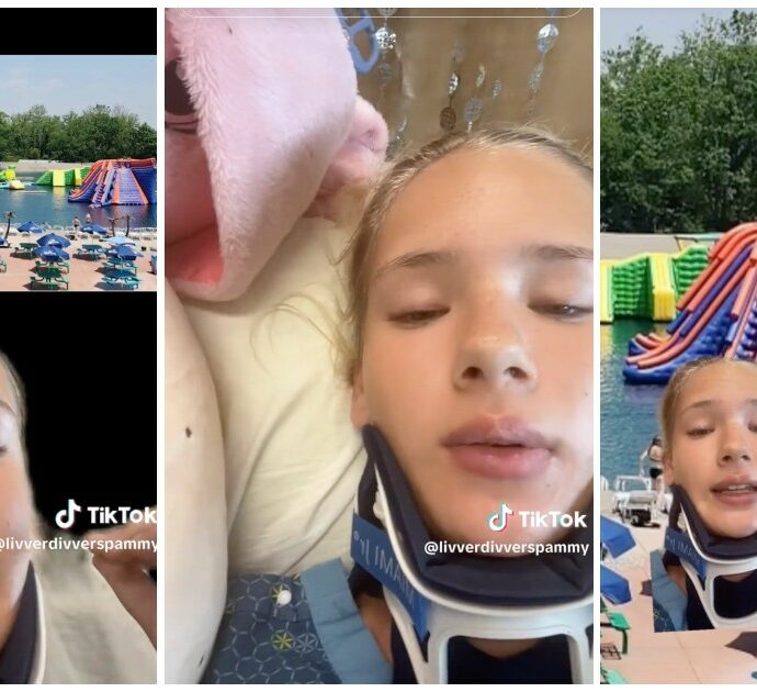 Cade dal gonfiabile al parco acquatico, si frattura la spina dorsale e resta momentaneamente paralizzata: “Un miracolo che posso ancora camminare”