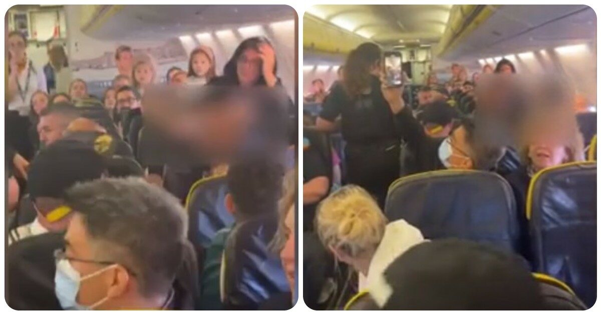 Caos sul volo Ryanair Londra-Cagliari: bimbo piange disperato e un passeggero inveisce contro la madre. Pilota costretto a bloccare l’aereo