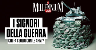 Copertina di “I signori della guerra, chi fa i soldi con le armi?”. Venerdì 14 luglio alle 12 la diretta di Millennium Live con l’analista Tiziano Ciocchetti