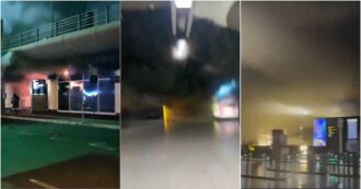 Copertina di Incendio all’aeroporto di Catania, il terminal invaso dal fumo nero e i passeggeri in fuga: le immagini della notte