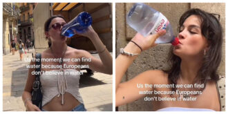 Copertina di “In Europa non bevono acqua”: il video della turista americana diventa virale su TikTok e si apre il dibattito