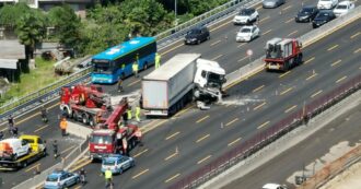 Copertina di Tir salta la carreggiata: un incidente lungo la A8 dei Laghi ha causato diversi feriti. Ci sono lunghe code verso Milano (il video dal drone)