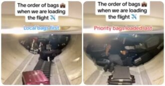 Copertina di Perché alcune valigie all’aeroporto escono prima ed altre dopo? A rispondere ci pensa un addetto bagagli con un video diventato virale sui social