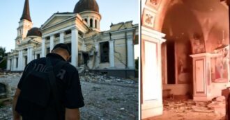 Copertina di Ucraina, la diretta – Attacco contro Odessa: in fiamme la cattedrale. Zelensky torna a chiedere armi all’Occidente: “Serve vero scudo aereo”. E Putin ribadisce: “Controffensiva di Kiev è fallita”