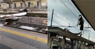 Copertina di Detriti sui binari alla stazione di Monza dopo le forti piogge e le raffiche di vento: “Gravi danni” – Video