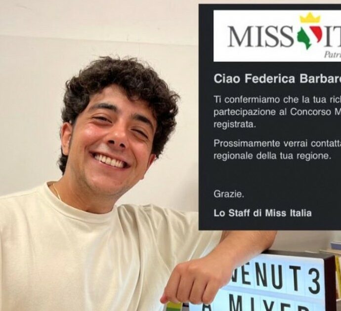Federico Barbarossa, ragazzo trans si iscrive Miss Italia: “Biologicamente anch’io sono nato donna quindi posso”. La risposta di Patrizia Mirigliani