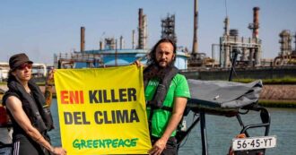 Copertina di Greenpeace e ReCommon: “L’Eni ci ha citato in giudizio”. La società di Stato: “E’ istanza di mediazione: non compiamo crimini climatici”