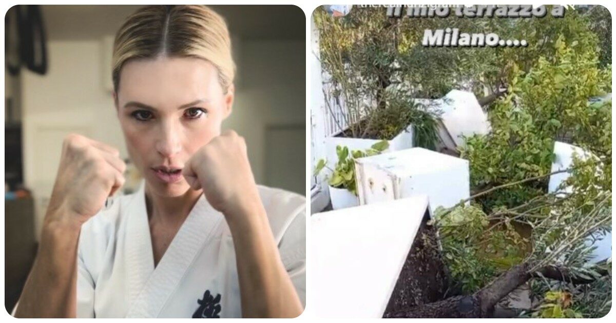 Michelle Hunziker mostra il terrazzo distrutto dal nubifragio: “Mai visto una cosa così in 26 anni a Milano”