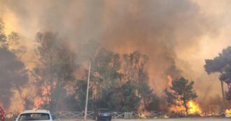 Copertina di Salento, vasto incendio sul litorale di Ugento: i bagnanti lasciano i lidi, turisti evacuati da una masseria. Il sindaco: “Questo è un crimine”
