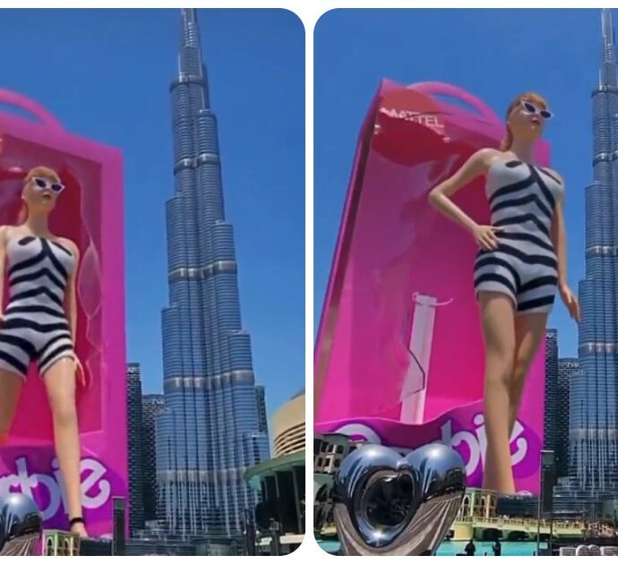 Una gigante Barbie 3D compare di fronte al Burj Khalifa e fa qualcosa di inatteso: “Se la vedessi nella vita reale penso che andrei in arresto cardiaco” Il video è virale