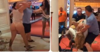Copertina di Rissa tutta al femminile in perizoma e ciabatte in un lussuoso hotel di Las Vegas – VIDEO