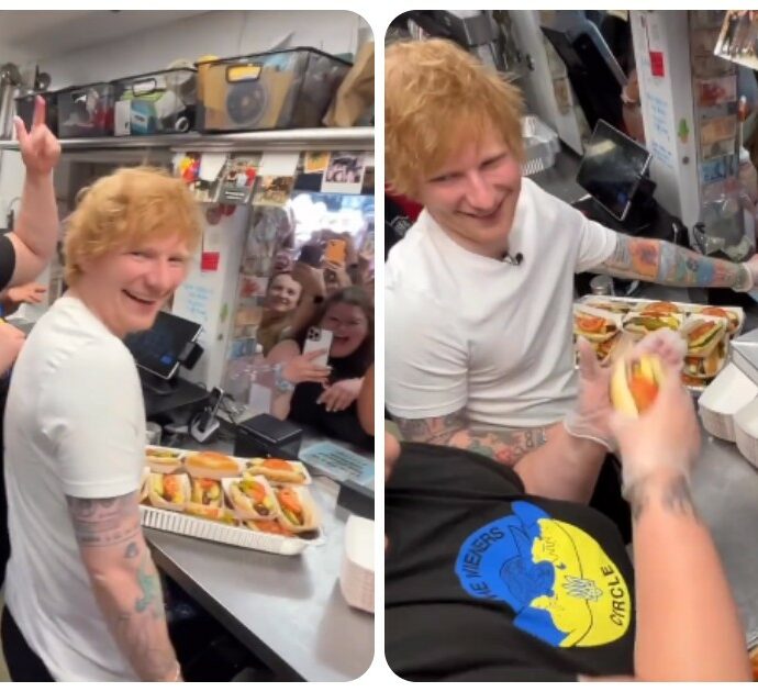 Ed Sheeran sorprende ancora i fan e serve hot dog prima del concerto – VIDEO