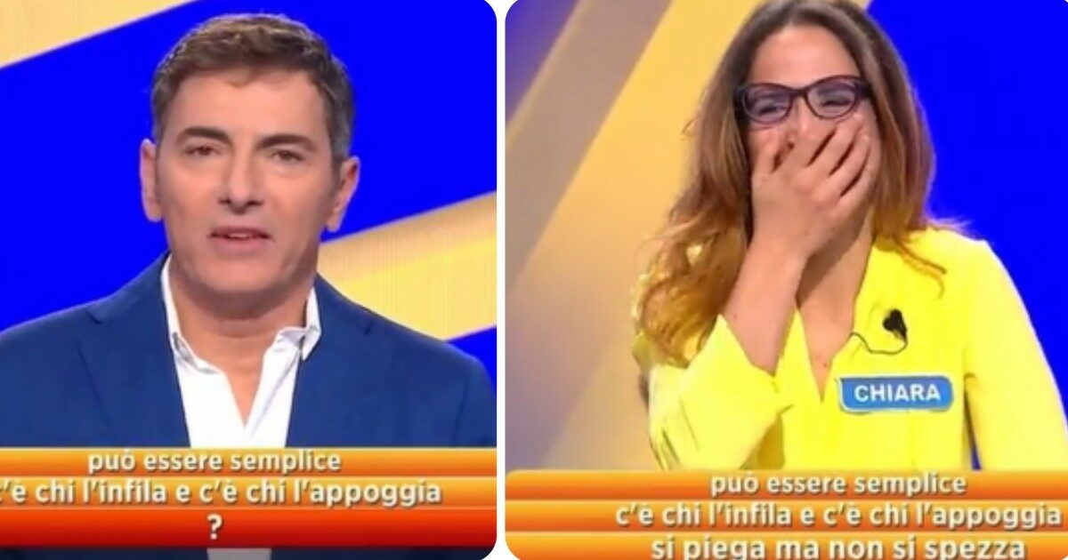 Reazione a catena, imbarazzo e risate in studio per il doppio senso a luci rosse: “C’è chi l’infila…”