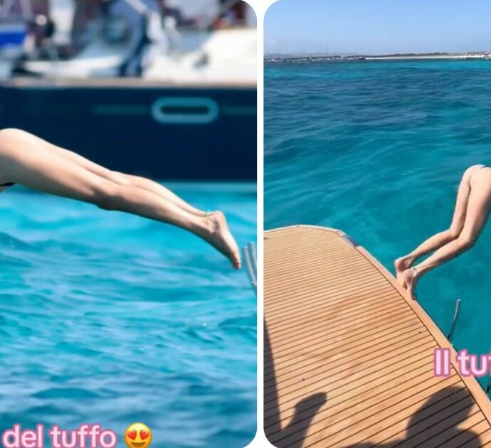 Chiara Ferragni, la foto del tuffo solleva dubbi: “Fotomontaggio”, e lei risponde con un video