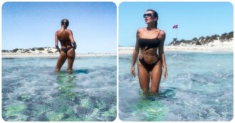 Copertina di Alba Parietti si mostra sui social  in bikini a Formentera e “istiga” gli hater a commentare. Poi replica: “Puoi fare tutto lo squat che vuoi non sarai mai me”