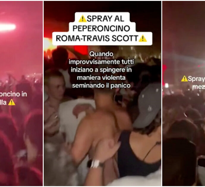 Spray al peperoncino al concerto di Travis Scott al Circo Massimo: i momenti di panico tra il pubblico – Video
