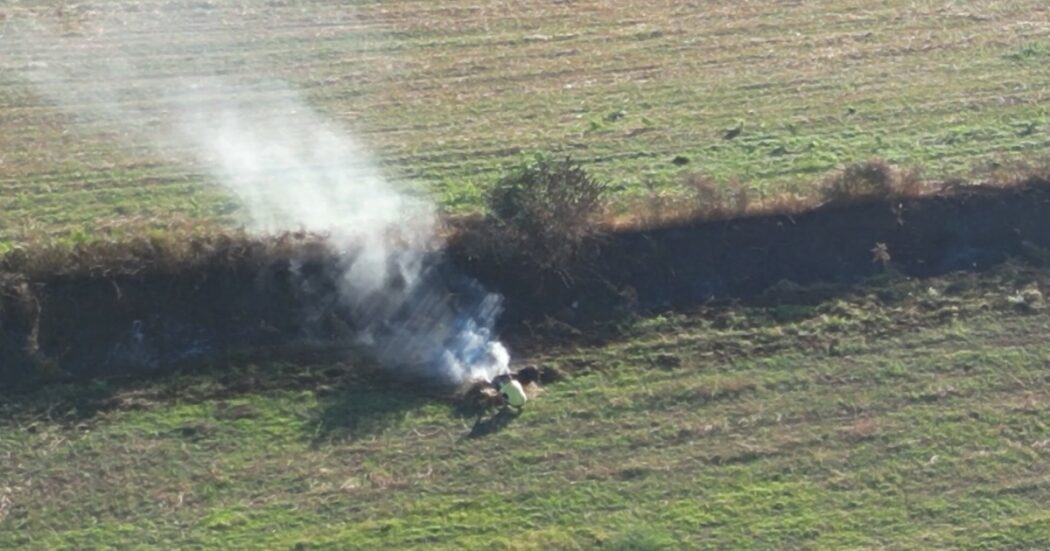 Bambino di 10 anni appicca un fuoco nelle campagne calabresi mentre il nonno lo aspetta sul trattore: beccati da un drone – Video