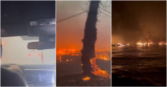 Copertina di La fuga delle persone dalle fiamme nelle Hawaii: i turisti si buttano in mare per scappare dagli incendi – Video