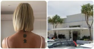 Copertina di Allontanata dal ristorante di lusso per colpa del tatuaggio sul collo: “Simboleggia famiglia, amore e felicità ma è stato ritenuto offensivo”
