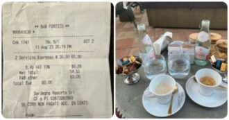Copertina di 60 euro per due caffè, scoppia la polemica per lo scontrino di Porto Cervo: “Ci hanno detto che non era un semplice caffè ma un’esperienza”