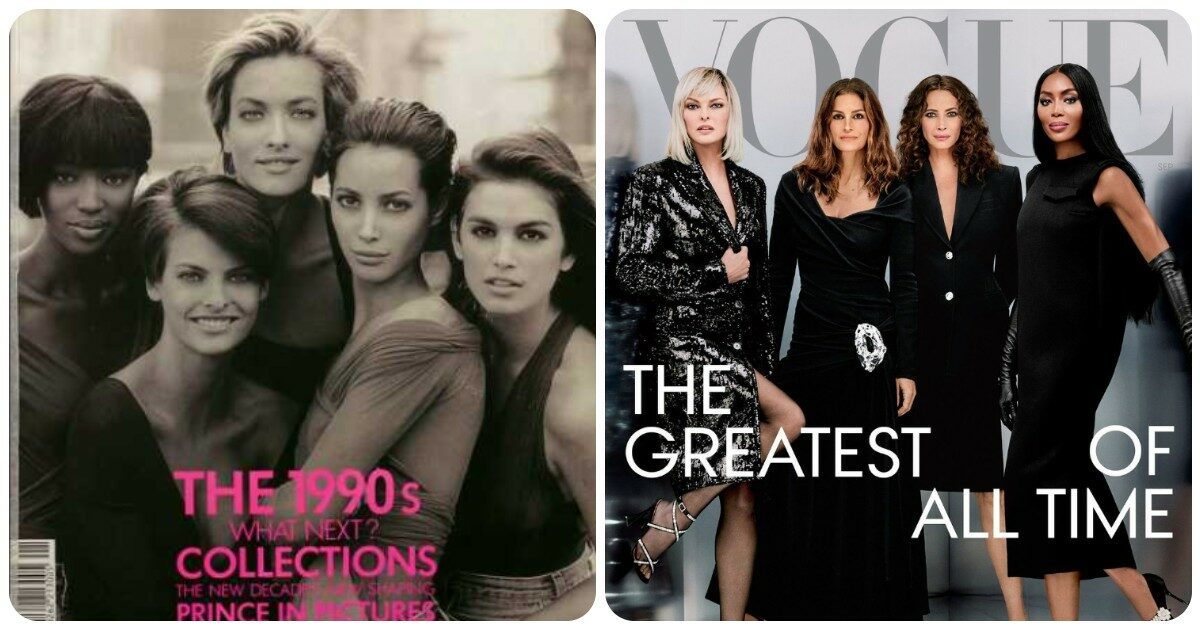 Naomi, Cindy, Linda e Christy: le super top model tornano sulla copertina di Vogue dopo 30 anni. Ma è polemica: “Sembrano casalinghe ad un funerale”