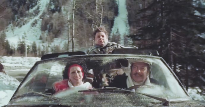 Copertina di Fantozzi a Cortina finisce nel risotto, poi fa l’azzurro di sci