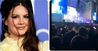 Copertina di Lana Del Rey, paura al concerto: i fan in platea cadono uno dopo l’altro in uno spaventoso effetto domino – VIDEO