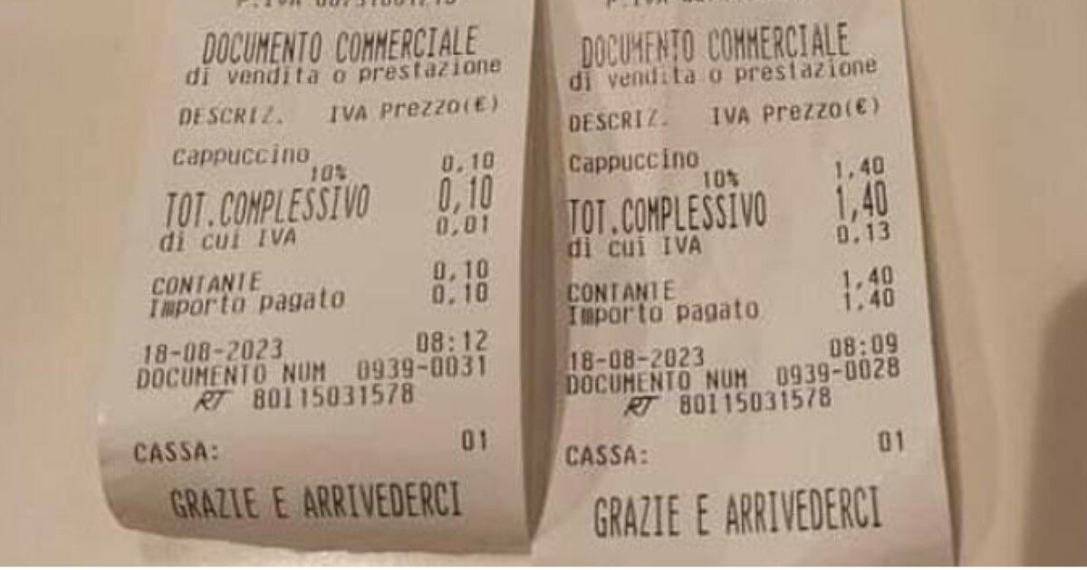 10 centesimi in più per il cappuccino senza schiuma, è polemica sullo scontrino di Ostia. Il barista si giustifica: “Ho usato più latte”