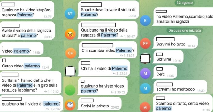 Stupro di gruppo a Palermo, l’orrore continua su Telegram: “Scambio di tutto, cerco il video”
