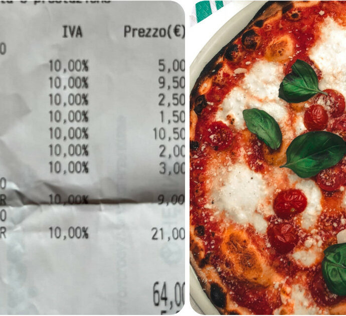 1,50 euro in più sullo scontrino per l’aggiunta di Grana sulla pizza ma nessuno sconto per la mozzarella tolta a causa di un’intolleranza. La replica del locale
