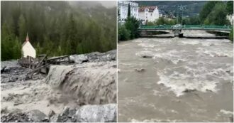 Copertina di Alto Adige, a Trafoi il torrente si gonfia e fa paura. E a Merano il Passirio è in piena – Le immagini