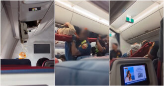 Copertina di Volo di Delta da Milano ad Atlanta, i passeggeri feriti per la forte turbolenza portati via in barella: il video dentro l’aereo