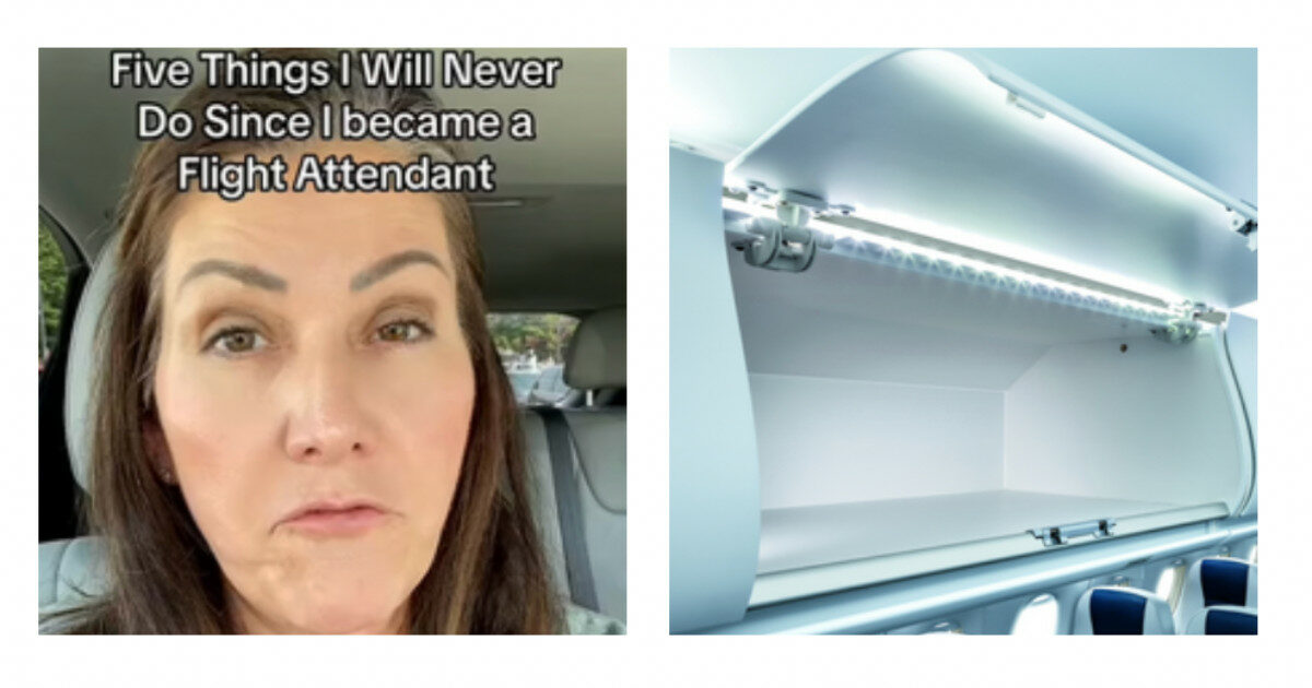 Hostess elenca le 5 cose che non farebbe mai se fosse un passeggero: dalle tasche dei sedili “zozze” agli snack da mangiare in volo