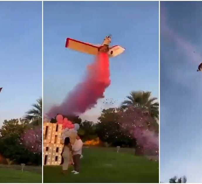 Gender reveal party finisce in tragedia: aereo sgancia la polvere rosa sulla festa poi si schianta. Morto il pilota