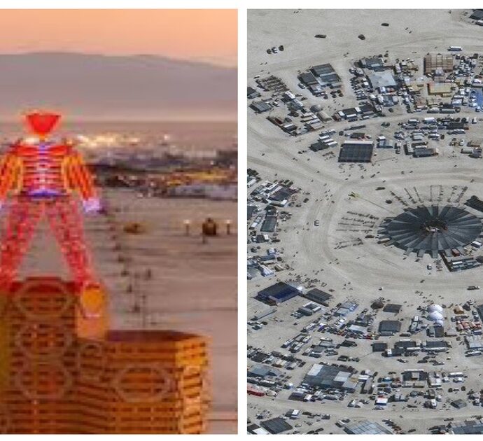 Strade riaperte al Burning Man: in 70mila lasciano il deserto di fango del Nevada