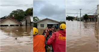 Copertina di Brasile, ciclone sul Rio Grande do Sul: persone intrappolate nelle case a Lajeado