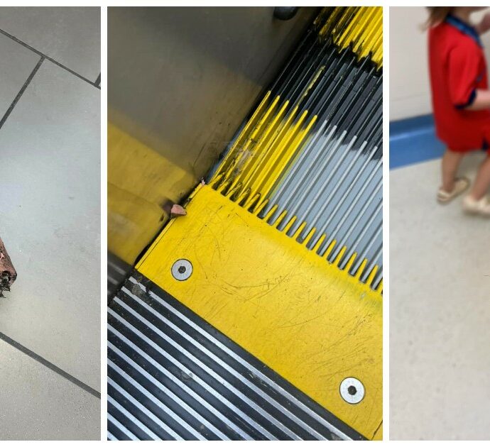 La Crocs della figlia si incastra nella scala mobile e viene risucchiata. L’appello della mamma: “State lontani dai bordi”