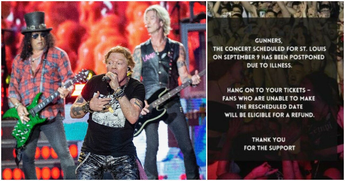 I Guns N’ Roses cancellano il loro prossio concerto “causa malattia”, fan in allarme