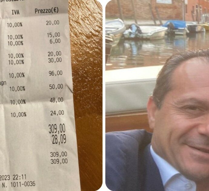 “30 euro per spaghetti al pomodoro. Poi dicono che Taormina è cara”. Il sindaco De Luca pubblica lo scontrino di Venezia: “Porzioni da assaggino”