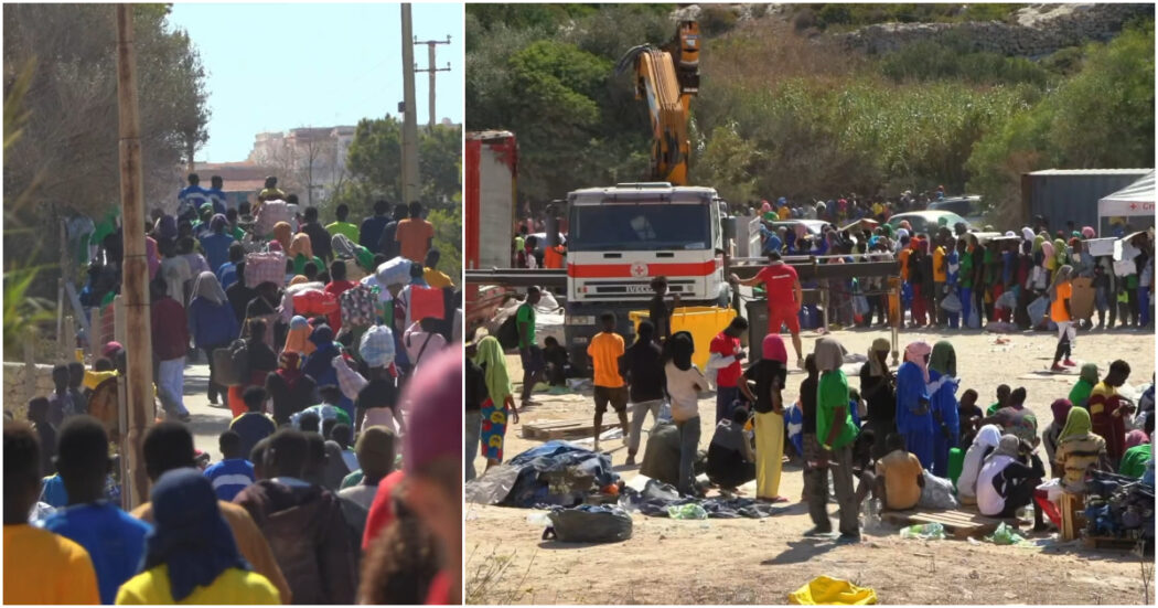 Lampedusa, l’hotspot è al collasso: centinaia di migranti scappano e si sparpagliano sull’isola – Video