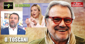 Copertina di La Zanzara, Toscani: “Abbiamo un vicepremier come Salvini che dice cazzate sugli sbarchi, altro che Neanderthal. Meloni? Mi fa pena”