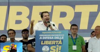 Copertina di Pontida, Salvini manda “bacioni a Richard Gere”. E dal palco si rivolge all’attore: “Se ti piacciono i migranti, prendili a casa tua”